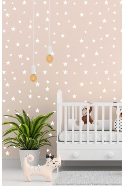 Beyaz Yıldız Duvar Sticker 3-4-5 Cm 130 Adet Bebek Ve Çocuk Odası Dekoratif Duvar Çıkartması Sticke