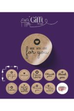 Sticker 3.5x3,5cm 70 Adet Kraft Görünümlü Folyo Etiket