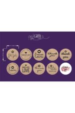 Sticker 3.5x3,5cm 70 Adet Kraft Görünümlü Folyo Etiket - Görsel 2