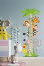 Sevimli Hayvanlar Boy Ölçer Sticker Seti Kendinden Yapışkanlı PANDA SOKAĞI - Görsel 4