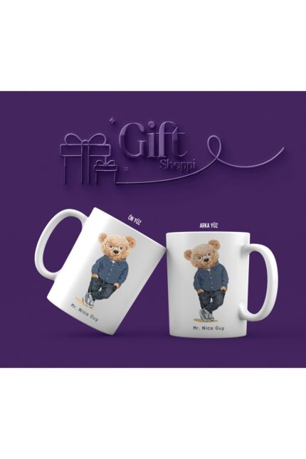 2'li Ayıcık 1.kalite Baskılı Kupa Bardak Seramik ,Kahve Mug, Karakter Tasarımlı, Hediye Kupa